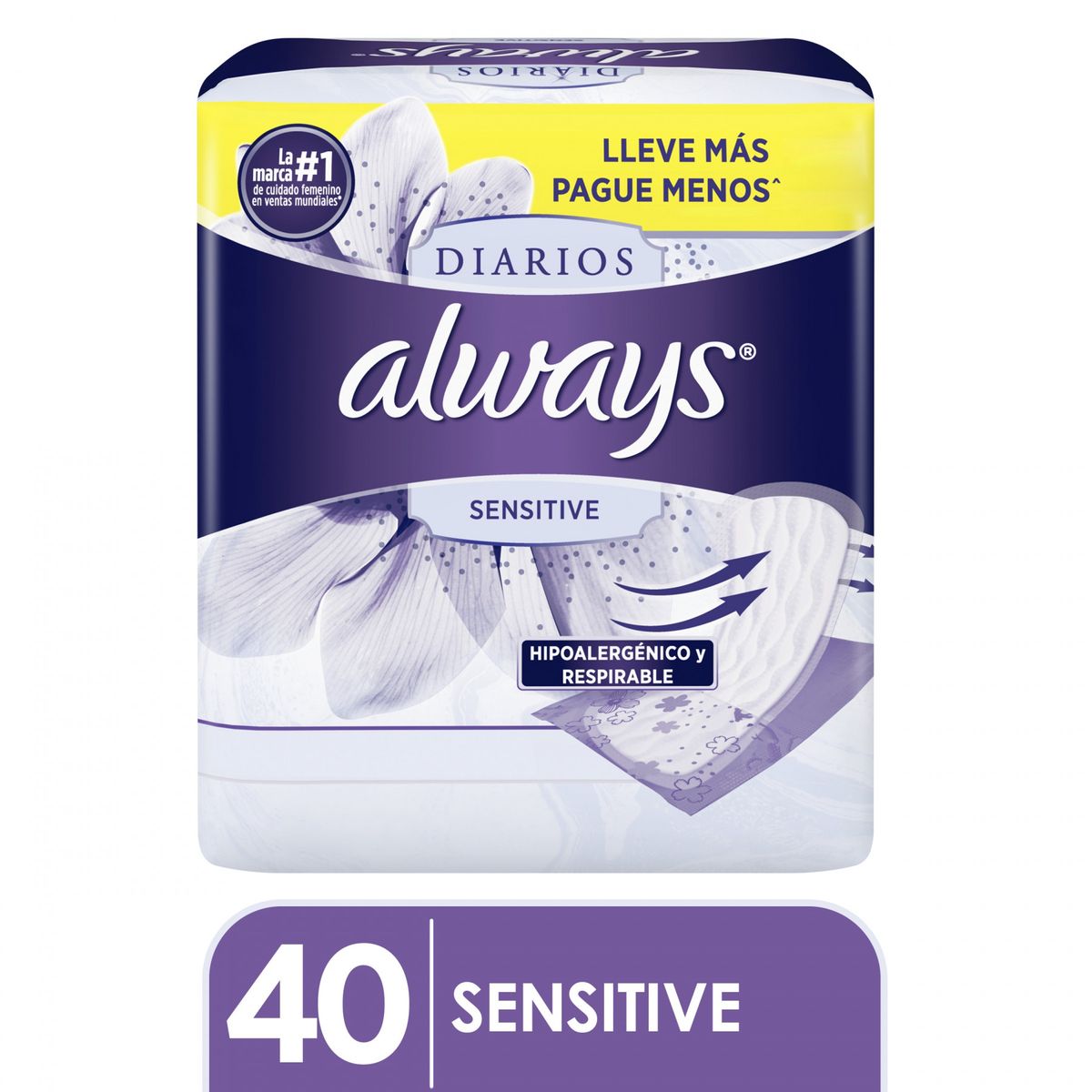 ALWAYS LINERS SENSITIVE 40 PADS PRO DIA Farmalife