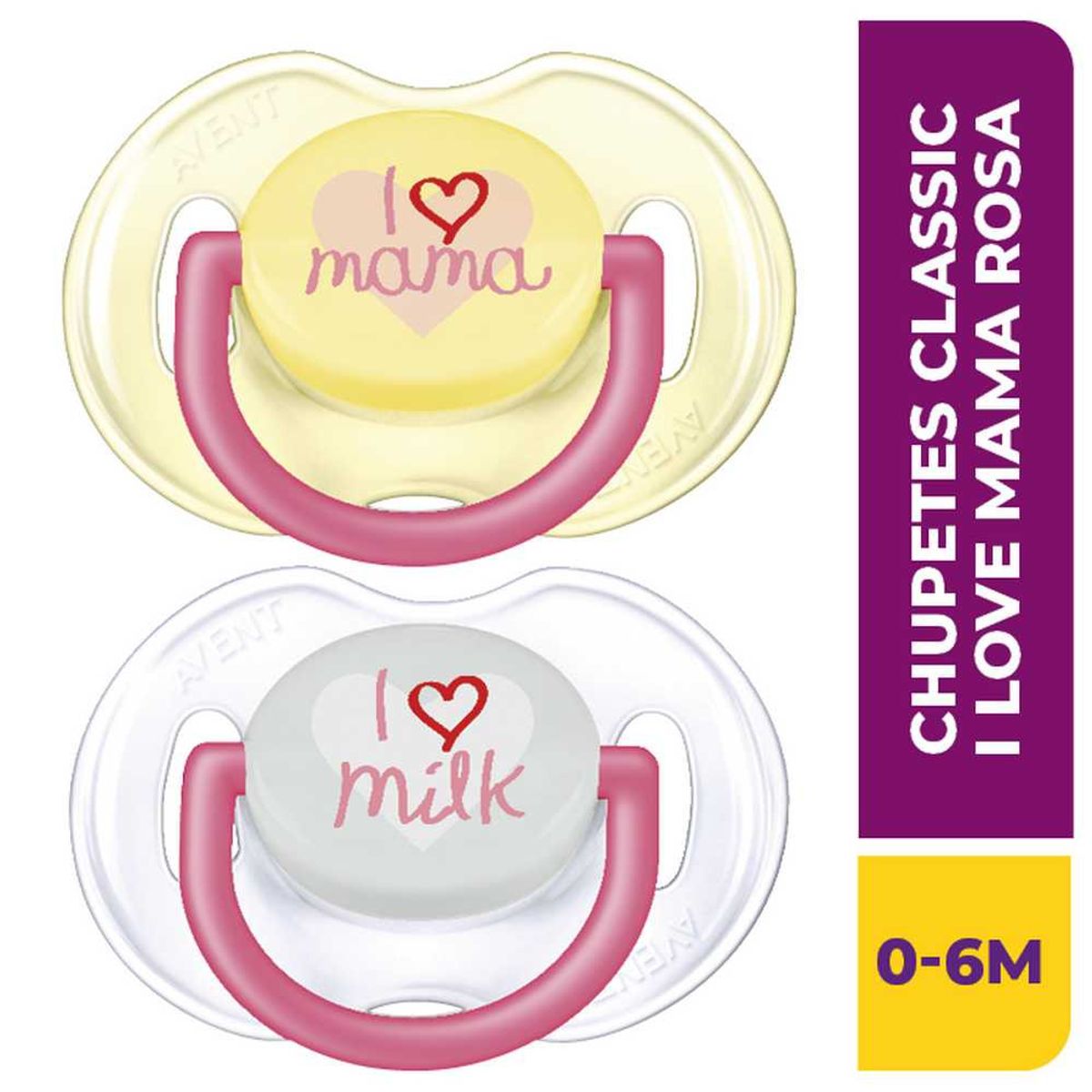 Avent Chupete Fashion I Love Milk I Love Mama 0-6 Meses X 2 Unidades