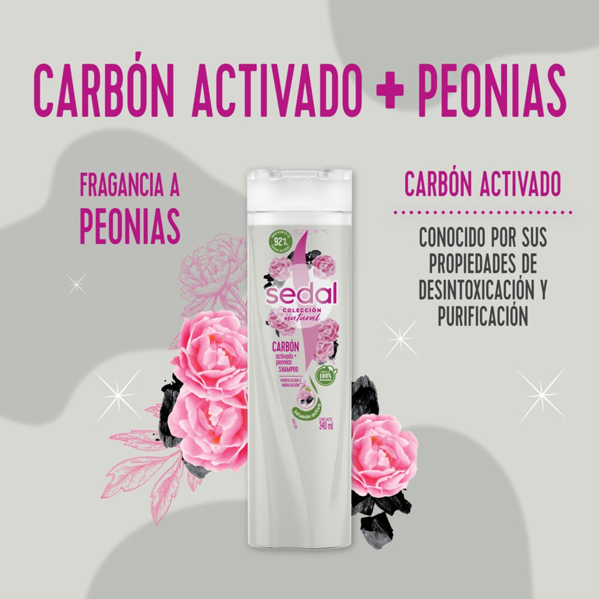 Acondicionador Sedal Carbón Activado + Peonias 190 Ml - Farmalife